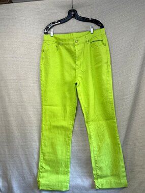 DG2 by Diane Gilman Lime Green Straight Leg Pants – Size 14T